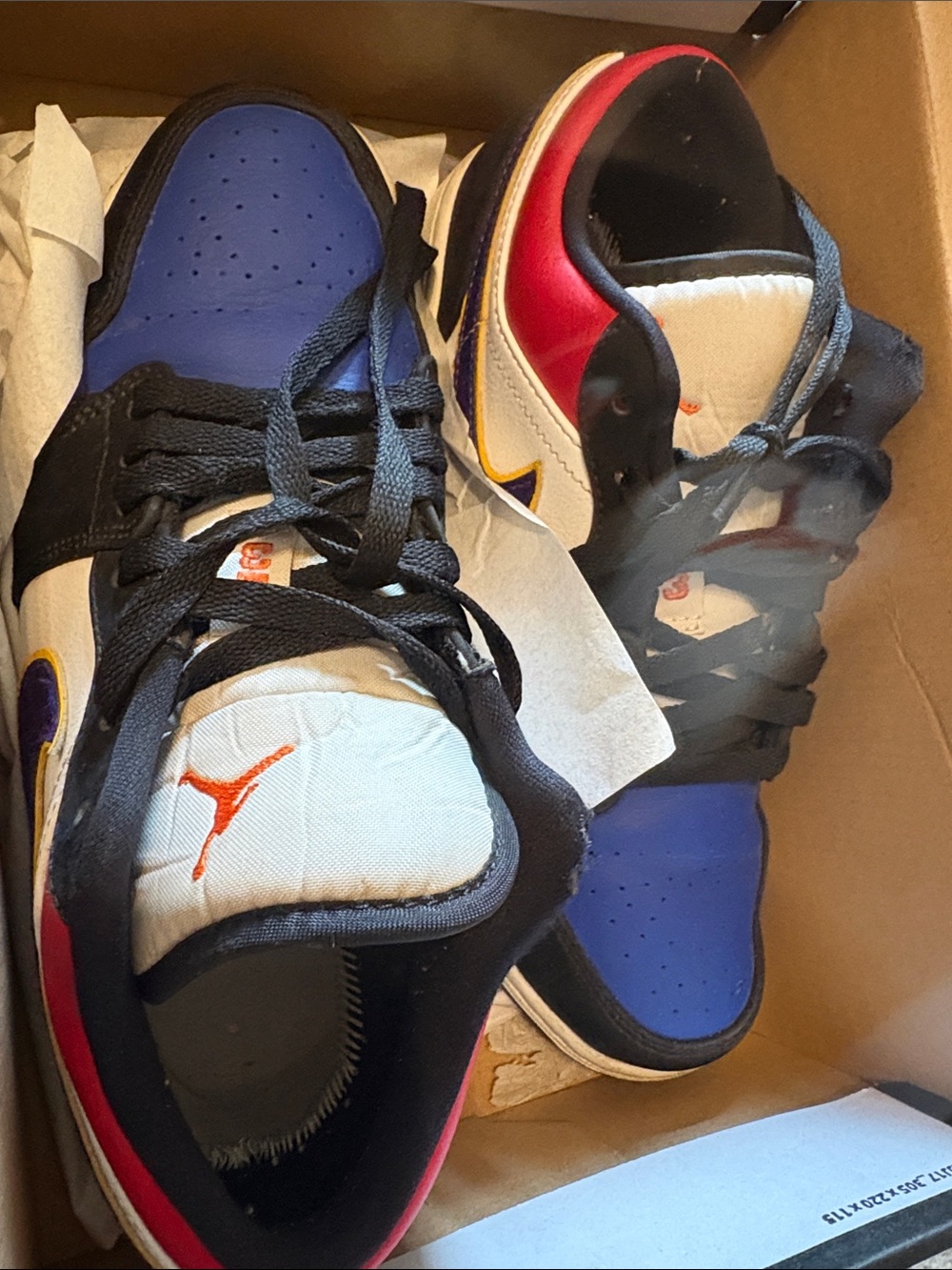 Nike Low-Top Sneakers in Blue, Black & Red